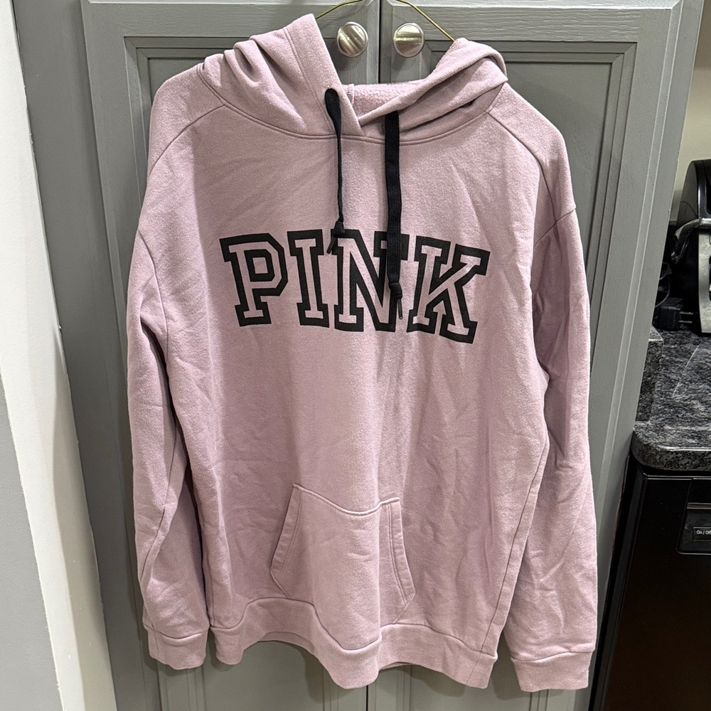 PINK Victoria’s Secret Hoodie with Black Lettering - Small